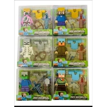Imagem de Brinquedo Infantil Minecraft My World Personagens Kit Com 6 Coleção