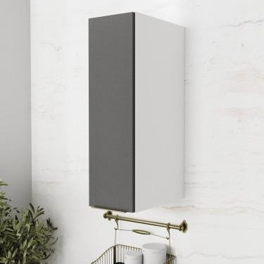 Imagem de Armário Aéreo 1 Porta 20cm Ipanema Cabecasa Madeiramadeira Grafite Trama/Branco