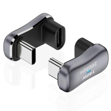 Imagem de Adaptador USB C AreMe, ângulo de 180, USB-C macho para fêmea, 20 Gbps,
