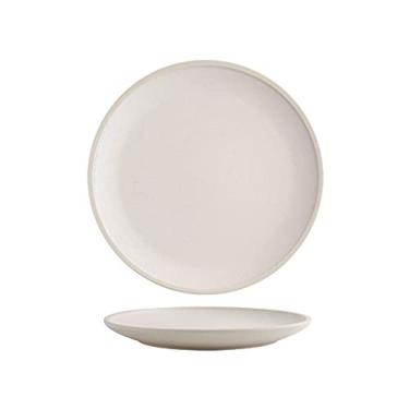 Imagem de Prato de serviço pratos de jantar de porcelana de 26,5 cm elegantes pratos de sobremesa redondos foscos para salada de sushi, bife e macarrão, pratos de mesa domésticos, pratos de cores sortidas (cor