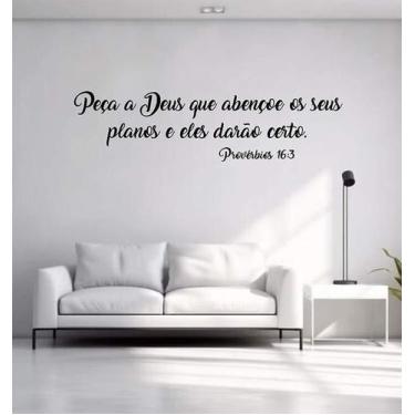 Imagem de Adesivo De Parede Frase Provérbios 16:3 Mod02 - Lojinha Da Luc Adesivo