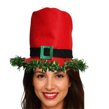 Imagem de Chapéu Cartola Natal Feltro E Detalhes Brilhantes Elegante - Usina de 