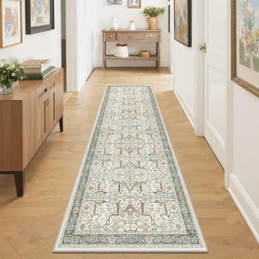 Imagem de ComiComi Tapete de corredor lavável de 5 x 20 cm – Antiderrapante Vintage Cozinha Passadeira Tapetes Longos de Pelo Baixo para Corredor Impermeável Medalhão Tapete Interior para Sala de Estar Quarto