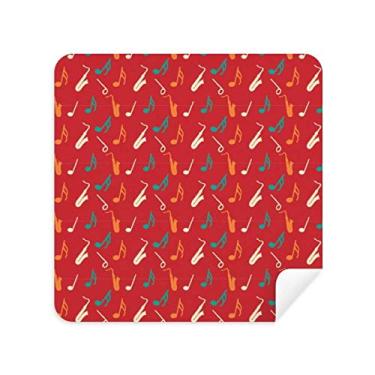 Imagem de Lenço de limpeza de notas musicais para saxofone vermelho, tecido de camurça, 2 peças