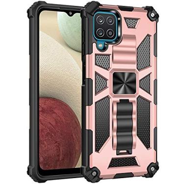 Imagem de Mobile phone accessories Para Samsung for Galaxy A12 TPU à prova de choque + PC capa protetora magnética com suporte phone case