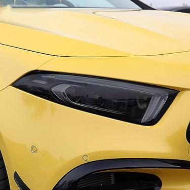 Imagem de LAVIYE Filme protetor do farol do carro fumado preto adesivo transparente do TPU, para Mercedes Benz A Class W177 A35 A45