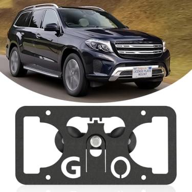 Imagem de Moldura frontal sem furadeira compatível com Mercedes-Benz GL-Class 2013-2016 Suporte de suporte de grade de placa de carro antifurto Capas de etiqueta de carro à prova de ferrugem, acessórios de