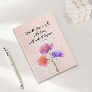 Imagem de Caderno de diário cristão, presentes cristãos para mulheres, cadernos de diário A5 para anotações de escritório, caderno de diário bíblico de 21 x 14,7 cm, versículo bíblico, planejador de oração das