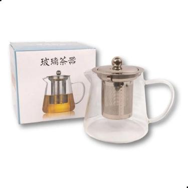 Imagem de Chaleira De Vidro Com Infusor Bule 550Ml Coador Chá E Café C
