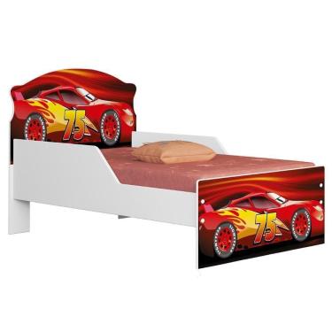 Imagem de Mini Cama Infantil 148x68cm Proteção Lateral Carro Vermelho Z53 - Mpozenato