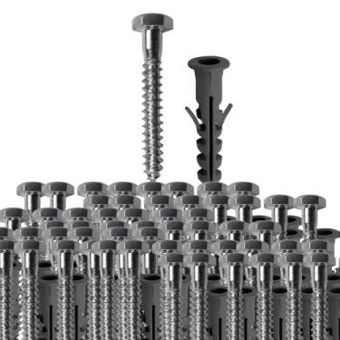 Imagem de Kit 50 parafuso sexta soberba 1/4x75 p 10 bucha - JOMARCA