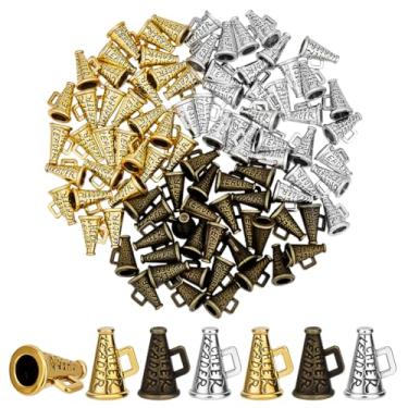 Imagem de PH PandaHall 90 peças, pingentes de megafone, 3 estilos, alto-falante tibetano, pingentes, mini pingentes de trompete de líder de torcida, pingentes de chifre tibetano para artesanato faça você mesmo