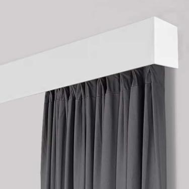 Imagem de Cortina de Teto Varão Trilho Único Trilho Único, Mastro de Cortina de Alumínio com Capa, Kit de Caixa de Cortina Drapeada para Cozinha Sala de Estar Janela de Baía (3,7 m/12,1 pés)