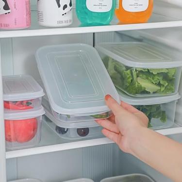 Imagem de Recipiente de armazenamento de alimentos, grande capacidade de 800 ml, transparente, vedação hermética à prova de vazamento, material de grau alimentício, seguro para geladeira, organizador de cozinha