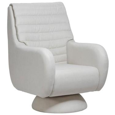 Imagem de Poltrona De Amamentação Fixa Base Cone Sky D02 Linho Branco C-419 - Lyam Decor