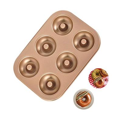 Imagem de ROARINGWILD Donut Mold Non-Stick Carbon Steel Baking Pan Cake Pan Mold for 6 Donut Baking Beginners and Cake Lovers