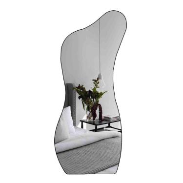 Imagem de Espelho Orgânico Grande Corpo Inteiro 170x70 Couro Modcurves Rei dos Vidros Preto
