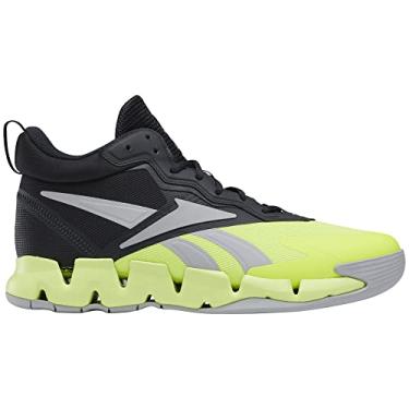 Imagem de Reebok Tênis de basquete masculino Zig Encore Cross Training, Preto/Amarelo Ácido Solar/Cinza Puro, 41