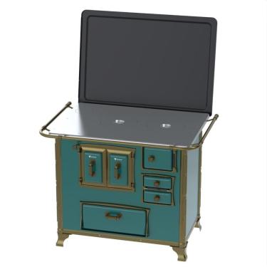 Imagem de Fogao a Lenha Venax n 2 Renaissance Chapa de Aluminio Turquesa