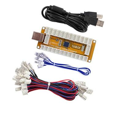 Imagem de SJ@JX Codificador USB Arcade Game Zero Delay, 2 jogadores, gamepad, botão de LED, controle joystick para Nintendo Switch, PC, PS3, retropie, Raspberry Pi MAME