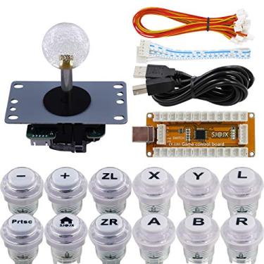 Imagem de SJ@JX Controle de jogo Arcade Codificador USB Gamepad Cherry MX Microswitch Button 8way Joystick para Nintendo Switch PC PS3 Retropie Raspberry Pi MAME