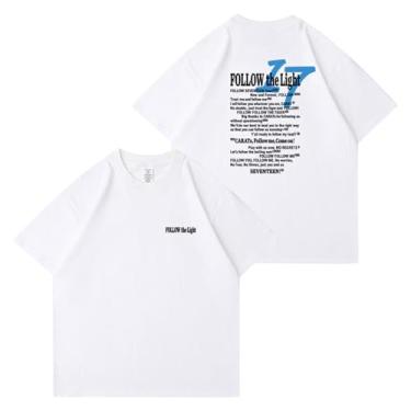 Imagem de Camiseta Follow Concert Support Seventeen Merchandise for Fans Star Style Camiseta Algodão Gola Redonda, Branco 1, G
