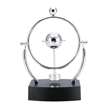 Imagem de Mesa eletrônica Movimento Perpétuo, Gadget Giratório Criativo Movimento Perpétuo, Brinquedo de Ciência Física Arte Globo Newton Pêndulo para Escritório Casa Ornamentos de Mesa