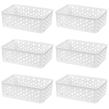 Imagem de Kit 6 Cesto Organizador Rattan Multiuso Armário Gaveta Lavanderia P (1