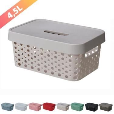Imagem de Caixa Organizadora Trama Rattan 4,5L Usual Utilid. - Usual Utilidades,