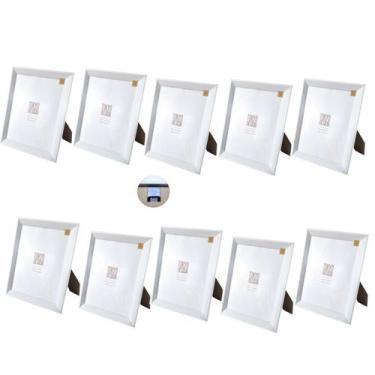 Imagem de Kit 10 Porta Retrato Madeira 15x20 Moldura Foto Memoria Sala - MultiA,