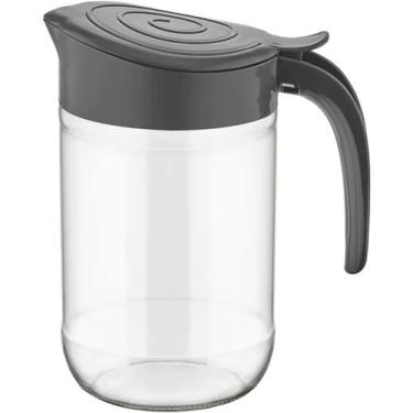Imagem de Jarra Flore em vidro 660ML com Tampa Cinza Qlux Ideas