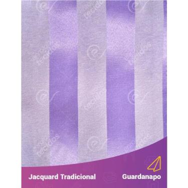 Imagem de Guardanapo em Tecido Jacquard Lilás e Crú Listrado Tradicional - 40x40