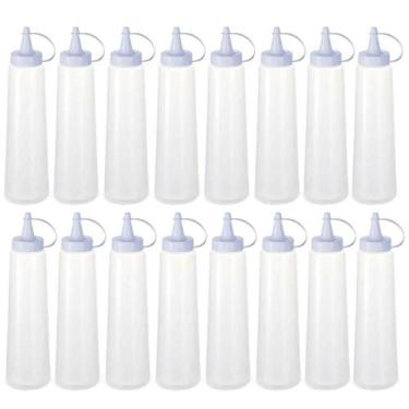 Imagem de Kit 16 Bisnagas Plásticas Grandes 400ml Molhos Maionese Ketchup Mostar