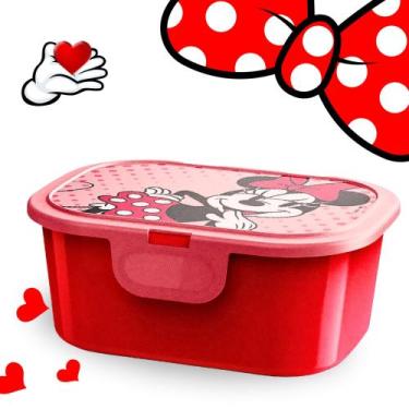 Imagem de Pote organizador 1 litro Minnie Vermelho Travas Alta qualidade Design 