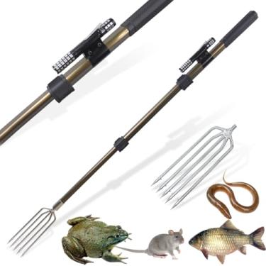 Imagem de Dutiplus Arpão de pesca arpão lança arpão gig garfo gancho para sapo bengala touro sapo bufo linguado peixe toupeira remover armadilha ferramenta de captura (garfo de captura de sapo telescópico - 5