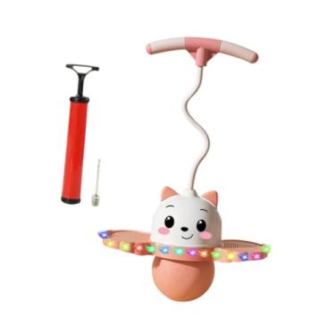 Imagem de kowaku Bola de Pogo com Alça Pogo Stick Crianças Jump Board Forte Aderência Pogo Jump Brinquedo com Bomba para Jogos Esportes ao Ar Livre Playground Casa, Rosa