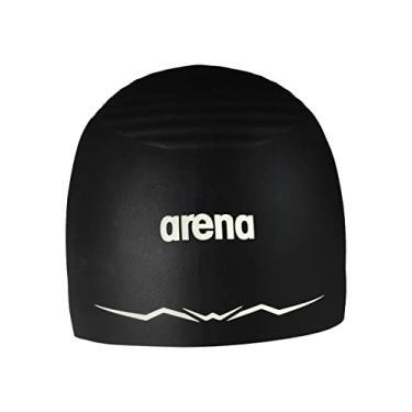 Imagem de Arena Touca de natação de corrida de silicone masculina e feminina Aquaforce Wave desempenho hidrodinâmico competitivo intensivo chapéu de banho para piscina, preto, GG