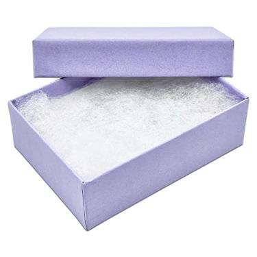 Imagem de TheDisplayGuys – Pacote com 25 caixas de presente em papel kraft vibrante com algodão nº 32 – Lavanda claro (8 1/4" x 2 1/4" x 1")