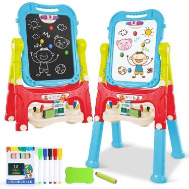 Imagem de Cavalete Magnético Art Easel HOLYFUN para Crianças - Quadro Branco e G