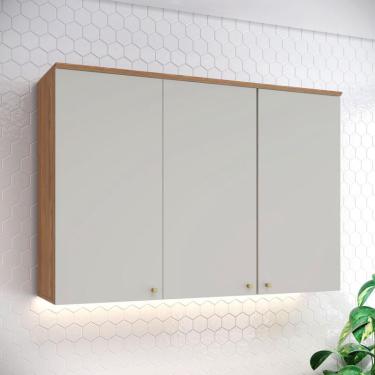 Imagem de Armário Aéreo 3 Portas 120 cm Ambiente Requinte Nature Areia Hp – Henn