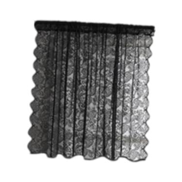 Imagem de Bothyi Cortina de renda 1 painel Janela da janela Janela de janela VOIL, Black 100x150