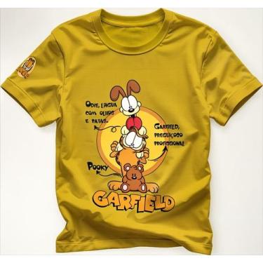 Imagem de T-shirt Estampa Personalizada Com Desenho Garfield ,odie - Lobo Sete, 