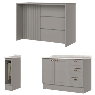 Imagem de Bancada E Balcao Gourmet 146 Cm Ce817 Americana Cinza Calcare Henn