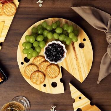 Imagem de Tábua De Frios Madeira Formato Queijo 25cm
