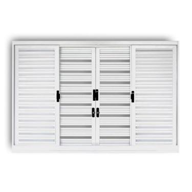 Imagem de Janela Venezianas 6 Folhas Ecoflex 100X120 Sem Vidro Mgm Branco Branco