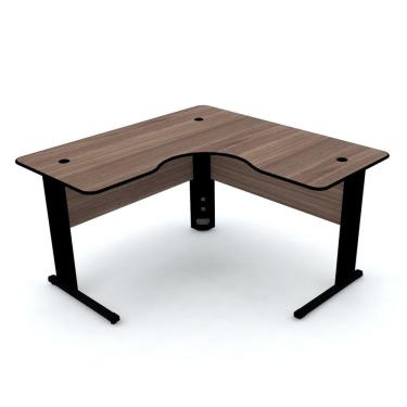 Imagem de Mesa Para Escritório Em L 150Cm X 150Cm Etp1515 Maxxi Pandin Móveis Preto/Noce Naturalle