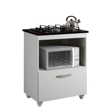 Imagem de Balcão Cooktop 4 Bocas Salvia Kaiki Móveis Branco