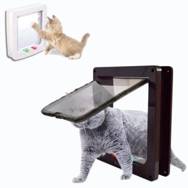 Imagem de Passagem Porta Pet Portinha Para Gato Ou Cão Com 4 Em 1(preto)