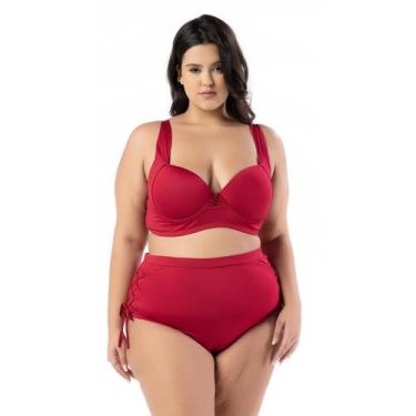 Imagem de Biquíni Plus Size Cintura Alta Com Aro E Bojo Alças Largas - WA modas,