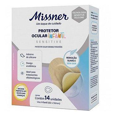 Imagem de Curativo protetor ocular missner infantil adesivo de silicone cx. 14 u